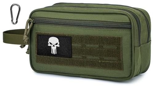 BAGZY Trousse de Toilette Homme Petite Pochette Tactique Militaire Accessoires Trousse de Secours Militaire Kit Rasage Homme Rangement Maquillage pour Camping, Fitness, Voyage, Sports Outdoor