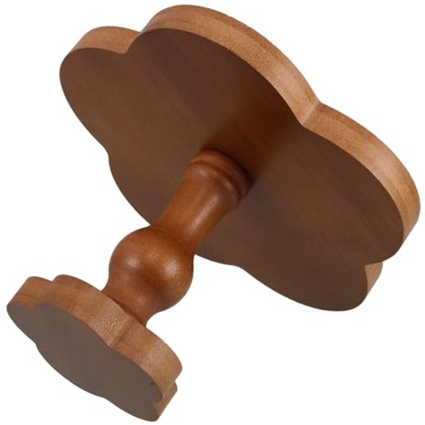 TOYZFRIENDY Plateau Bois à Pied Forme Fleur avec Bordure Dentelle Plateau Décoratif pour Bougies Parfumées Support Élégant pour Bijoux Clés et Petits Objets de Rangement sur Bureau et Maison