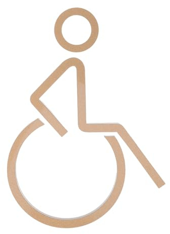 BAZEITFLOW Cartello Bagno Disabili in Acrilico Oro, Adesivo e Resistente, per Toilette Pubbliche e Uffici, Simbolo Sedia a Rotelle per Facile Identificazione