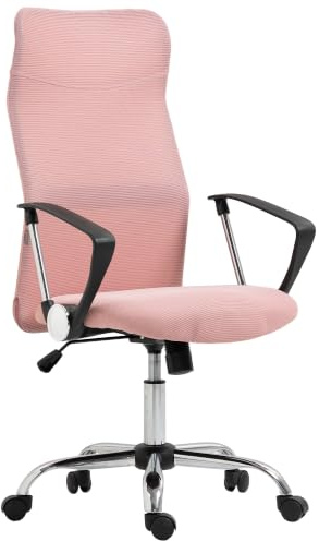 HOMCOM Fauteuil de Bureau Manager Grand Confort Dossier Ergonomique Hauteur Assise réglable pivotant Tissu Maille Rose