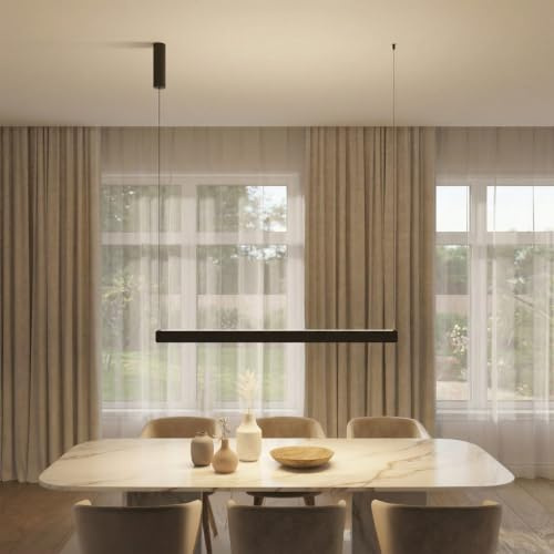 Dimmbare Pendelleuchte 'Cera', LED Deckenleuchte modern Esstisch Wohnzimmer Hängelampe Up Downlight Smart Home 125cm