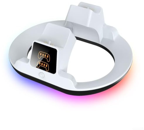 Doppia Ricarica Per PS5 Con Carica Veloce, RGB Luci Controller Nuovo Gioco Controller YZC-523 Stazione di Ricarica Design Colorato