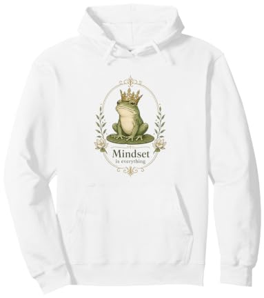Corona de Rana Vintage con Cita Motivacional Naturaleza Sudadera con Capucha