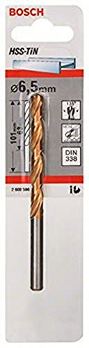 Bosch Professional Metallbohrer HSS-TiN (Ø 6,5 mm), Durchmesser: 6.5/Gesamtlänge in mm: 101