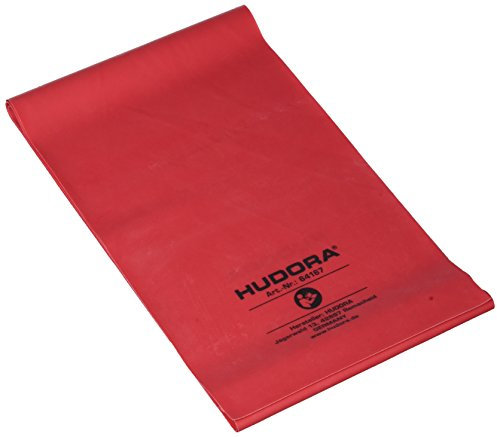 Hudora Fitnessband rot, leicht , latex, 2,0 meter lang - in der Praktischen Box mit Übungsheft