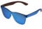 amoloma Rahmenlose Randlose Nur Glas Sonnenbrille Blau verspiegelt für Damen und Herren