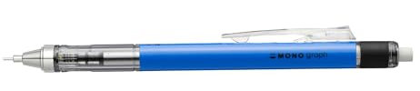 Tombow Druckbleistift MONO graph 07 neonblau - 0,7 mm Strichtstärke, HB, integriertem nachfüllbarem Radiergummi [SH-MG43-R7]