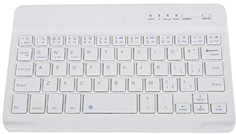 Yoidesu 7 Pulgadas Teclado Bluetooth Ultra Delgado Aleación de Aluminio Teclado Inalámbrico para Android/iOS/Windows Escritura Suave