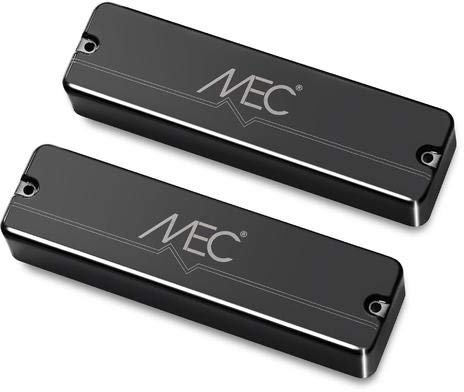 MEC Active Soapbar Humbucker Bass Pickup Set, Metal Cover, 6-String - Black Chrome