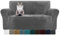 MAXIJIN Thick Velvet Sofabezüge 2-Sitzer Super Stretch rutschfeste Loveseat-Bezüge für Wohnzimmer Hunde Katze Haustier Plüsch Liebessitz Couch Schonbezüge Elastic Furniture Protector (2 Sitzer, Grau)