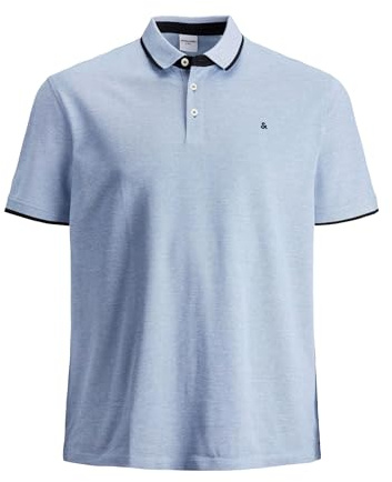 JACK & JONES Herren Poloshirt JJEPAULOS - Relaxed Fit Plussize XXL-8XL Baumwolle, Größe:7XL, Farbe:Bright Cobalt PS 12143859