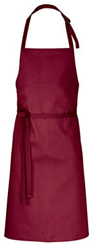 DESERMO Premium Latzschürze 100x80cm (LXB) - Verstellbare Küchenschürze für Frau & Mann – Kochschürze aus Baumwollmischung - Schürze mit großer Farbauswahl - 220g/m²(Bordeaux)