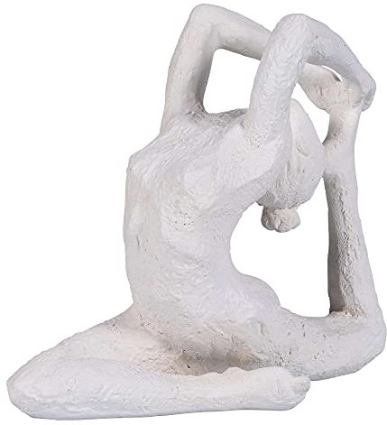 Nääsgransgarden Yoga Figuren, Yoga Skulptur in verschiedenen Positionen, Yogafigur in Betonoptik, Handarbeit, (Olathe - weiß 18 cm)