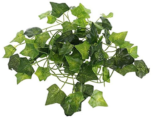 Yushu - Künstliche Rebe – Reptilien-Kasten-Landschaftsbau-Pflanze – Haustier-Eidechsen-Terrarium-Dekoration – Kletterpflanzen-Blätter – für Bartagagamen-Zubehör