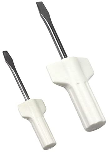 Lasenersm 2-Piece Sewing Machine Screwdriver Set, Flat & Phillips (Metal & Plastic), White, Mini & Regular Sizes, Home Repair & Craft Projects