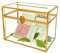 YIMORENCE V Goldfarbene Glas-Karten-Box für Hochzeit, Kartenhalter, Hochzeitsbox, Goldglas, Hochzeitsumschlag, rechteckige Form mit Schlitz und Fuß, perfekt für Hochzeitsempfang, Party-Zeremonie,