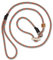 Hundeleine mit Halsband 6mm | Moxonleine Retrieverleine Agilityleine | Mit Zugbegrenzung, Zugstopp aus Hirschhorn | Verschiedene Längen | Verschiedene Farben3 (Grau-Orange, 130 cm)