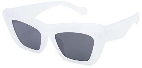 Pro Acme Vintage Square Cat Eye Sonnenbrille für Damen Herren 70er Sonnenbrille Cat Eye Dicker Rahmen Brillen (Weiß)