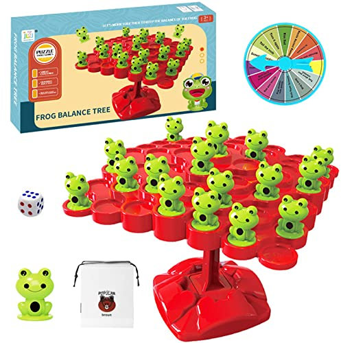 Frosch Balance Mathe Spiel,Montessori Lernspielzeug,Frosch Balance Zählspielzeugwaage,Zählen und Rechnen Lernspielzeug,Kinder Vorschul Lernspielzeug für Kinder Jungen und Mädchen ab 3 Jahre
