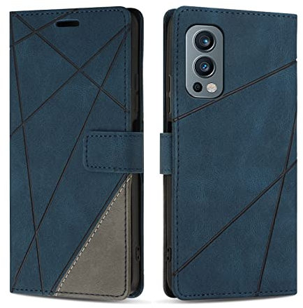 SONWO Etui Coque pour OnePlus Nord 2 5G, Protection Housse en Cuir PU Portefeuille Livre pour OnePlus Nord 2 5G, Emplacements Cartes, Fonction Support, Bleu