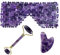 MRXFN Natürlicher Kristall Lila Kristall-Jade-Gesichtsmaske Gua Sha Scraper Massage Roller Set Natürlicher Amethyst-Gouache-Stein, Typ 6 (Color : Type 4)