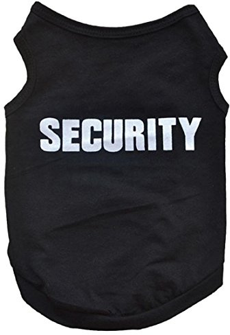 Uinfhyknd Winterkleidung für Haustiere T-Shirt Hundeweste Mantel Kleid Pullover Outfit Security, Schwarz L