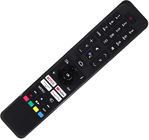 Original RC45160 ersetzt RC43160 Bluetooth Sprachfernbedienung kompatibel mit JVC | TELEFUNKEN | TOSHIBA Android Smart Full HD HDR LED TV mit Google Assistant