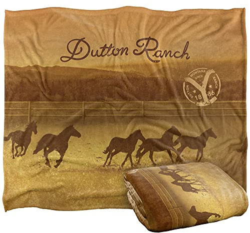 Gelbstone Dutton Ranch Ride Superweiche Kuscheldecke mit seidigem Griff – 152 x 127 cm