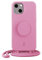 PopSockets x Just Elegance iPhone Hülle - Necklace Case - Handyhülle kompatibel mit iPhone 13 - iPhone Schutzhülle mit Abnehmbarer Kordel und Fingerhalter (Pastel Pink)