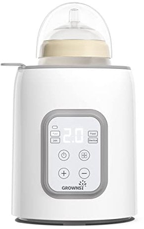 Chauffe Biberon 8 en 1 GROWNSY Chauffe-Biberon Électrique Rapide - Garde au chaud les aliments pour bébé et le dégivrage - Sans BPA - Chauffe Lait Maternel/Infantile avec écran LCD