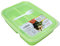 NEEZ Lunch Box - 3 Scomparti Porta Pranzo con Cucchiaio (1400ml), Schiscetta Contenitore per Ufficio, Scuola & Università, Adatto al Microonde, Porta Merenda Senza BPA (Verde)