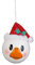 Christbaumschmuck Ente mit Weihnachtsmann Mütze 12,5cm Glas Figur - Gans Santa Claus zum Aufhängen Rot Weiß - Weihnachtsbaum Anhänger - Bauernhof Tiere & exklusiver Weihnachtsbaumschmuck
