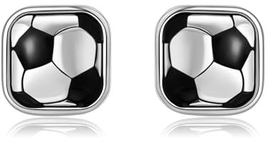 Fußball-Ohrringe Sterling-Silber 925 Fußball-Ohrstecker Sport-Schmuck Geschenke für Frauen