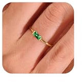 Aidenn Geburtsstein Ringe Gold für Frauen Damen,14K Vergoldet, Stapelbarer Smaragd Ring für Mädchen, Geschenke zum Geburtstag der Mütter, Verlobungs, Hochzeits und Versprechensringe Schmuck 54cm