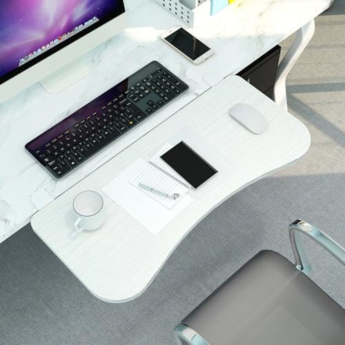 Foldable Keyboard Drawer Tray with Extension Shelf and Armrest Shelf Computer Elbow Arm Support for Table Mount Keyboard Tray Clamps