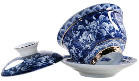 ABOOFAN Chinese Teaware Ceramic Tea Cup with Lid Vintage Gongfu Tea Bowl for Home Brewing