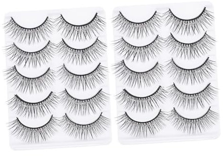 FRCOLOR 10 Paires De Cils Cils Multicouches Réutilisables Duo Faux Volume Épais Maquillage Denses Artificiels Simulation Faux Fibre Noire