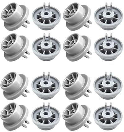 16 Stück Geschirrspüler-Rad 165314, Ersatzrad for unteres Geschirrkorb-Geschirrspüler, kompatibel mit Geschirrspülern von Whirlpool und Siemens
