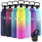 Motswedi Botella Termica, 1L sin BPA, Botella Agua Acero Inoxidable, Frio/Calor, Botella Agua con Pajita, a Prueba Fugas, Botella Agua Termica para Deporte, Oficina, Yoga, Ciclismo, Amarillo & Rosa