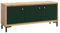 PARII Meuble TV 3 Portes 130x56 cm en Bois Design Contemporain Vert Bouteille