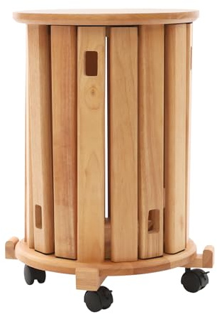 Stapelhocker Set, 4-in-1 Hocker aus Holz mit Rollen, Stapelbare Esszimmerstühle, Holzstuhl Abnehmbares Design, 100KG Tragkraft, Hocker Stapelbar für Zuhause, Büro, Esszimmer (Kirsche Holzfarbe)