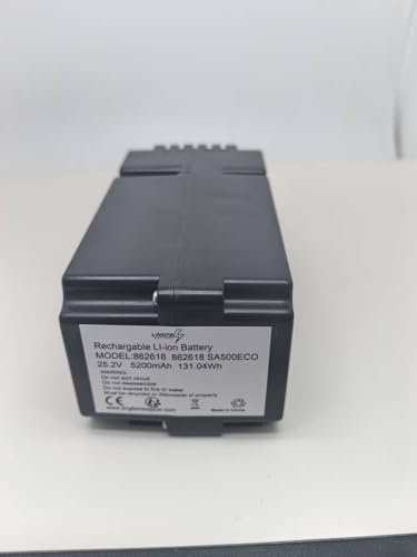 replace Battery for Yard Force SA500ECO SA600H SA800PRO SA900 SC600ECO SA650ECO NX60i X50i Robot lawn mower 862615 862617 862618 Replacement Battery (25.5V 5200mAh/131.04Wh)