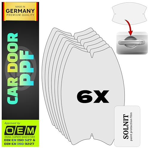 Lackschutzfolie Türmulden Auto Selbstklebende Schutzfolie Griffschalen Türgriffe Transparent Kratzfest Universell Alle PKW-Modelle Schutzpads Folie Kratzschutz (Transparent, 6 Stück, Medium)