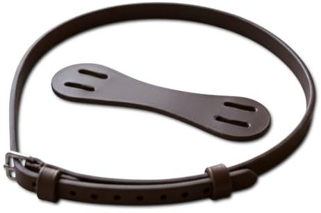 Hunters Saddlery Sperrriemen aus Leder mit Schlaufe für Pferde - Trense, Kombiniertes Reithalfter, Nasenriemen