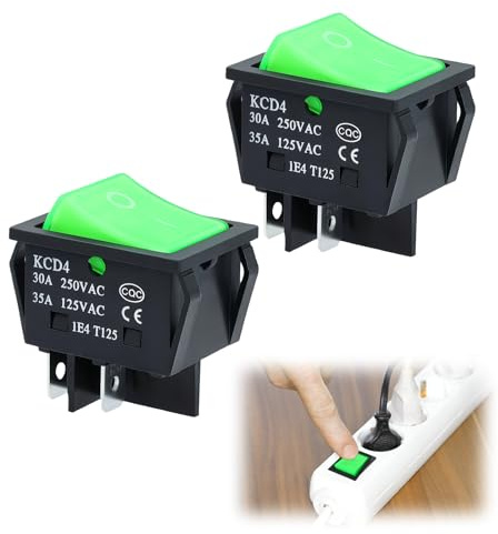 Compatible/Replacement Green Power Switch Rocker Switch for Numatic Green Power Switches Turn On/Off Button for Numatic Henry, Hetty, James, George, and Other Hoover Rocker Style Vacuum Cleaners