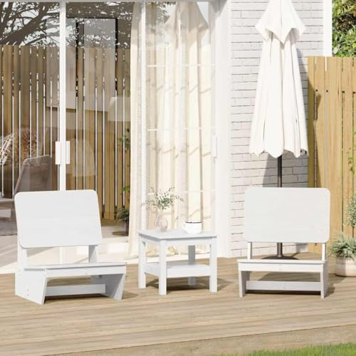 Frdhee Outdoor Stuhl, Gartenstühle 2 STK. Weiß 60x64x70,5 cm Massivholz Kiefer Relaxliege für Garten, Wohnzimmer, Hof, Terrasse und Balkon