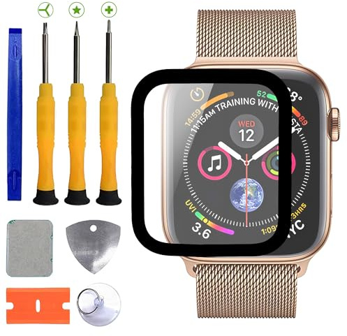 BOVDRO Kompatibel mit Apple Watch Series 4 40mm Screen Glass Repair Replacement,für 1.57 Display Glas Frontglas Reparatur, Inklusive Reparaturwerkzeug