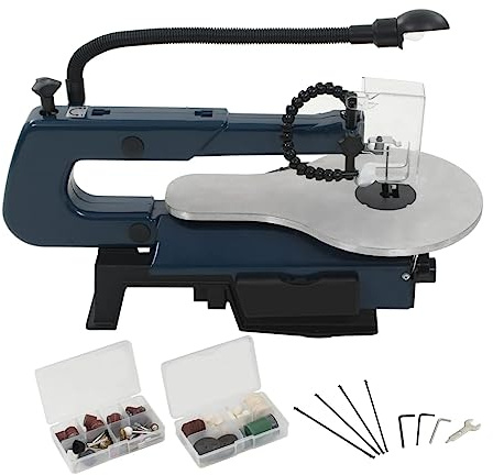 Teenpull 108-tlg. Dekupiersäge Set 125 W mit 252 mm Werktisch, elektrisch und kompakt, Gusseisen und Aluminium, ideal für Metall, Holz, Stahl, präziser Feinschnitt in Werkstatt und Hobbyraum