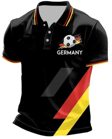 FußBall Funktionsshirt, Atmungsaktiv, Feuchtigkeitsableitend, Sportlich, Tennis, Freizeit, Kurzarm Trikot Herren 2026(Schwarz,4XL)