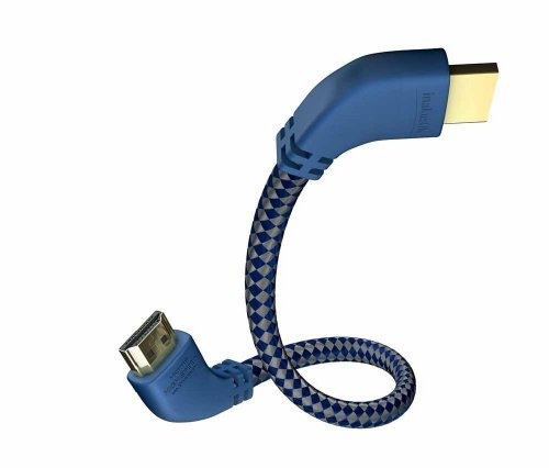 in-akustik Premium High Speed HDMI Kabel mit Ethernet | Huckepack Winkelstecker | 1m